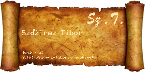 Száraz Tibor névjegykártya