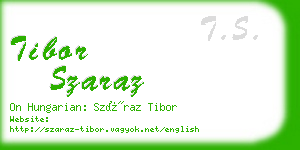 tibor szaraz business card